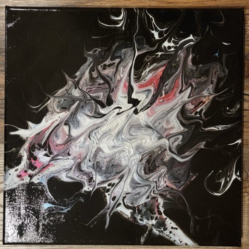 12"x12" Pour Painting Black Background